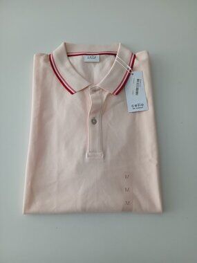 CELIO Cotton Men's pale Pink Polo Shirt - M - NWT